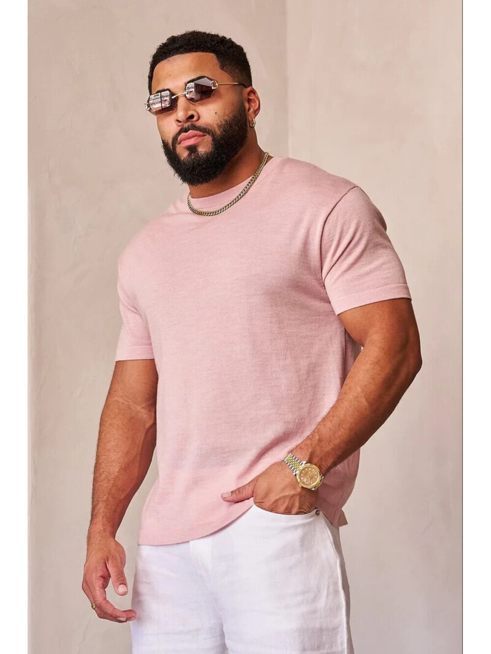 YoungLA- Large- 4331 - Merino Wool Tees - Pink